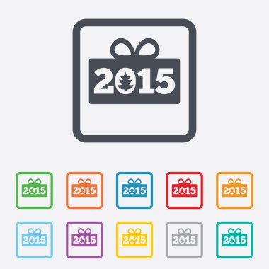 mutlu yeni yıl 2015 işareti simgesi. Noel hediyesi.