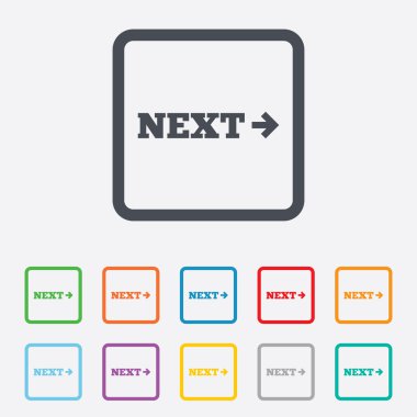 ok işareti simgesi. En yakın düğme. Gezinti simgesi