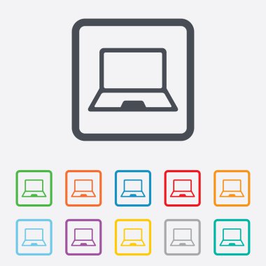 laptop işareti simgesi. Notebook pc simgesi.