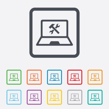 laptop onarım işareti simgesi. Notebook Servisi sembolü