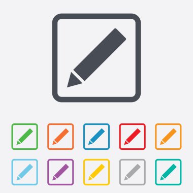Pencil sign icon. Edit content button. clipart