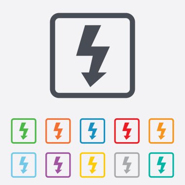 Foto flaş işareti simgesi. Yıldırım sembolü.