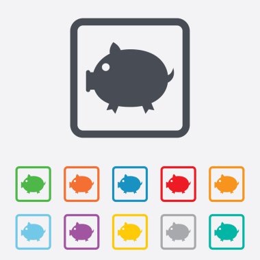 Piggy işareti simgesi. domuz simgesi.