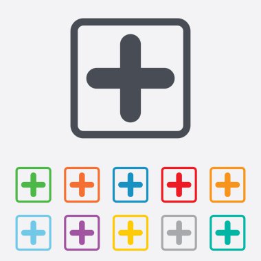 Artı işaret simgesi. Pozitif sembol.