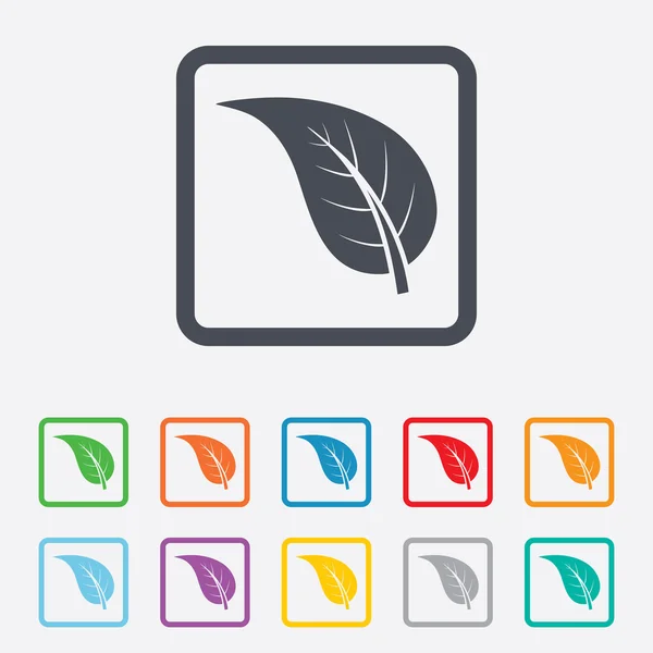 Icono de signo de hoja. Símbolo producto fresco . — Vector de stock