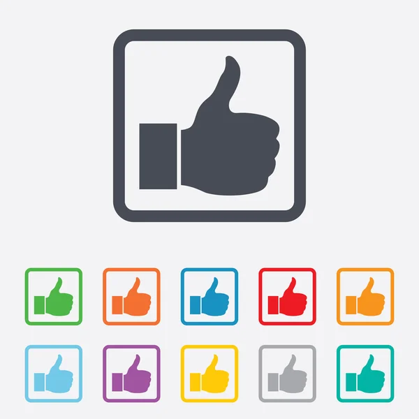 Like sign icon. Hand finger up symbol. — Stock Vector