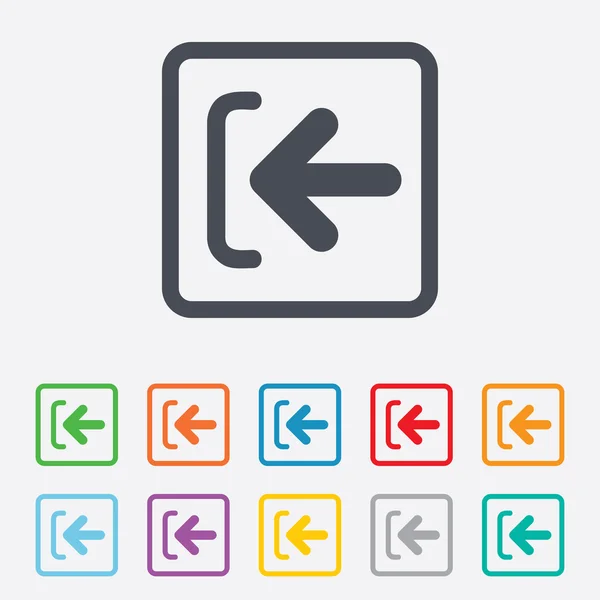 Login teken pictogram. Meld u bij symbool. pijl. — Stockvector