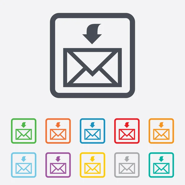 E-post få ikonen. kuvertsymbol. få meddelande — Stock vektor