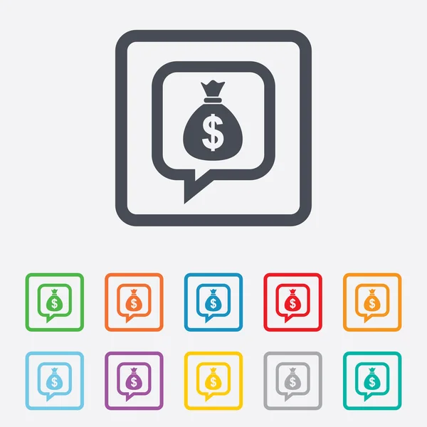 Geld tas teken pictogram. dollar usd-valuta. — Stockvector