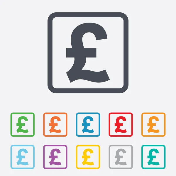 Font jel ikonra. GBP pénznem szimbólum. — Stock Vector