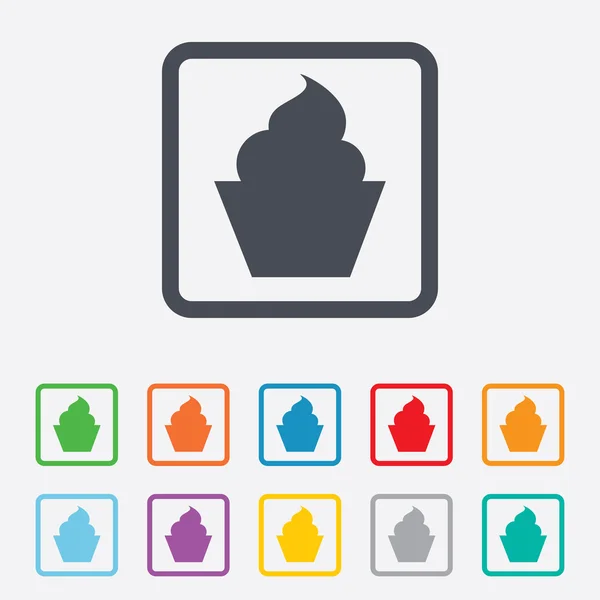 Muffin signo icono. Cupcake símbolo . — Archivo Imágenes Vectoriales