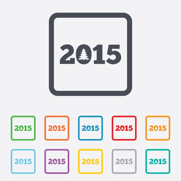 Feliz año nuevo 2015 icono de signo. Fecha del calendario . — Archivo Imágenes Vectoriales