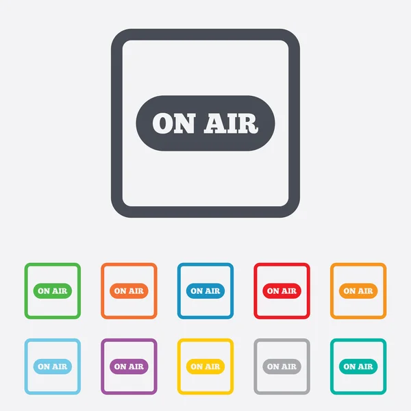 On air sign icon. Live stream symbol. — Stock Vector