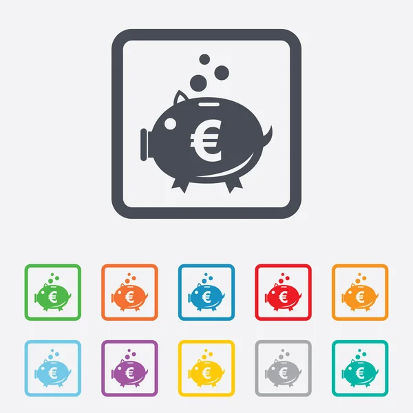 Piggy bank teken pictogram. Moneybox symbool. — Stockvector