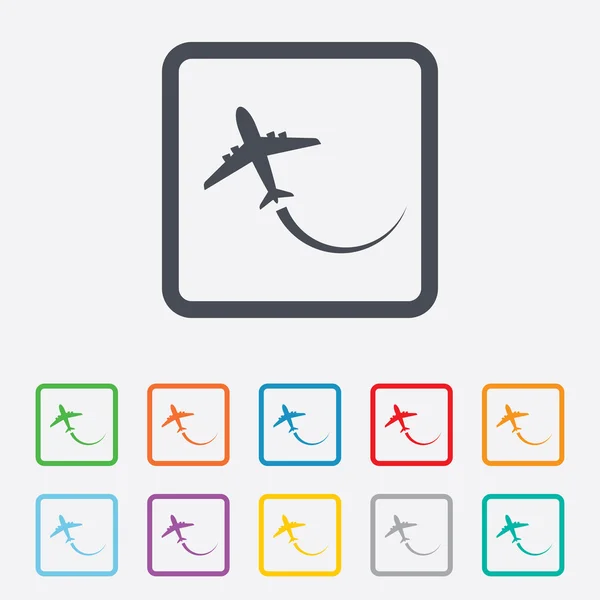 Icona del segno aereo. Simbolo viaggio . — Vettoriale Stock