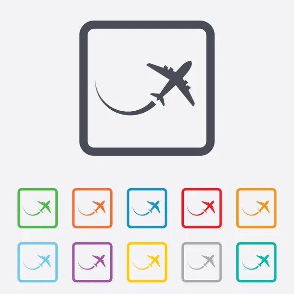 Icona del segno aereo. Simbolo viaggio . — Vettoriale Stock