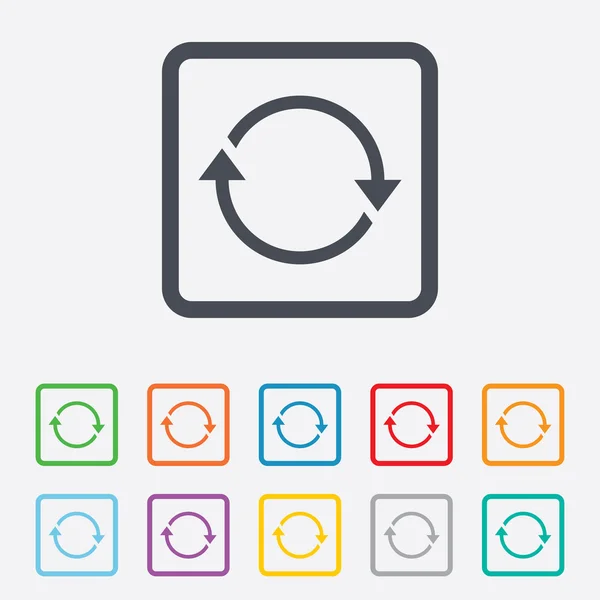 Rotatiepictogram. Herhaal symbool. vernieuwen teken. — Stockvector