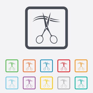 Makas saç işareti simgesi kesti. Kuaför sembolü.