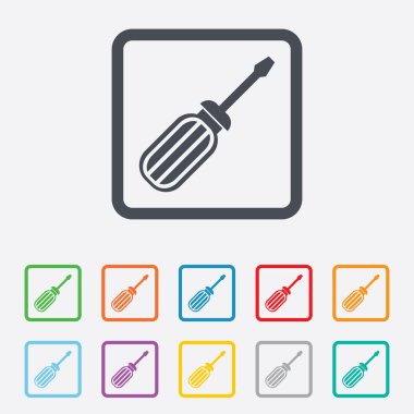 tornavida aracı işareti simgesi. sembol tamir.