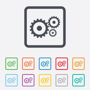 COG ayarları işareti simgesi. Dişli Dişli sembolü.