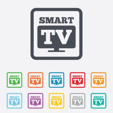 geniş ekran akıllı tv işareti simgesi. televizyon seti.