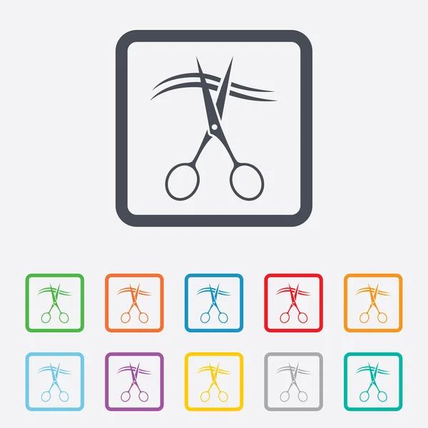 Scissors cut hair sign icon. Hairdresser symbol. — Stock Vector