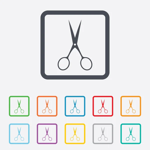 Ciseaux coiffeur signe icône. Symbole du tailleur. — Image vectorielle