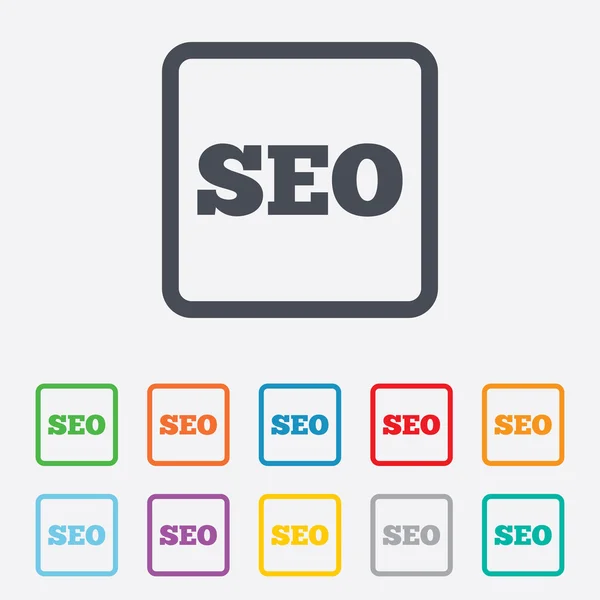 SEO teken pictogram. Search engine optimalisatie symbool. — Stockvector