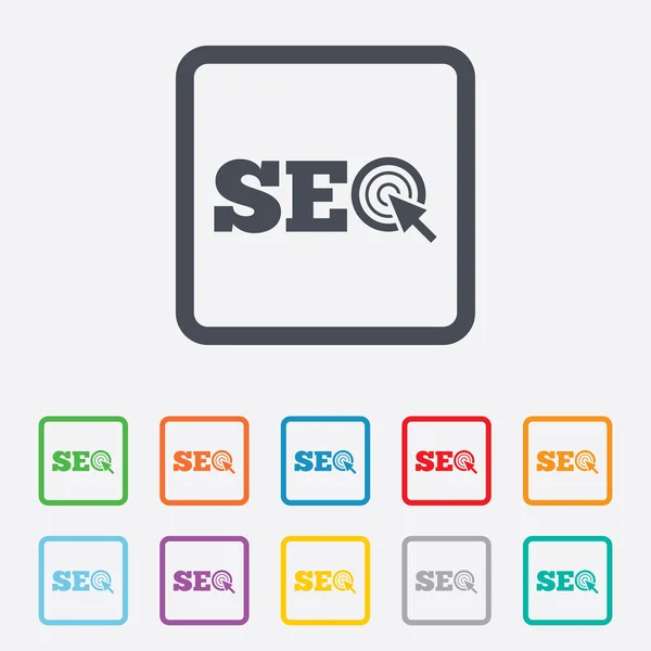 SEO teken pictogram. Search engine optimalisatie symbool. — Stockvector