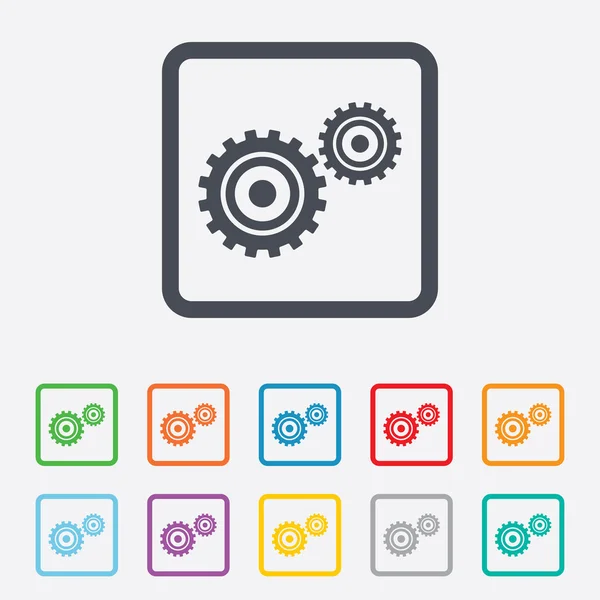 Icono de signo de configuración de engranaje. Cogwheel símbolo de engranaje . — Vector de stock