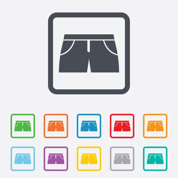 Womens sport shorts teken pictogram. kleding symbool. — Stockvector