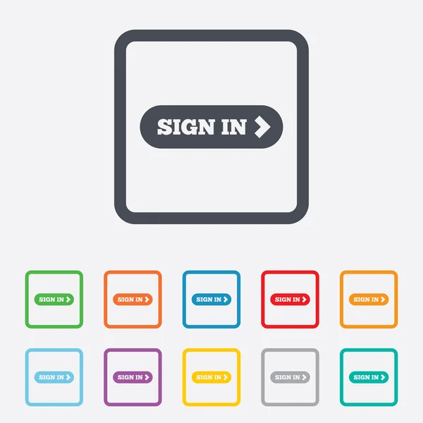 Meld u aan met pijlpictogram teken. login symbool — Stockvector