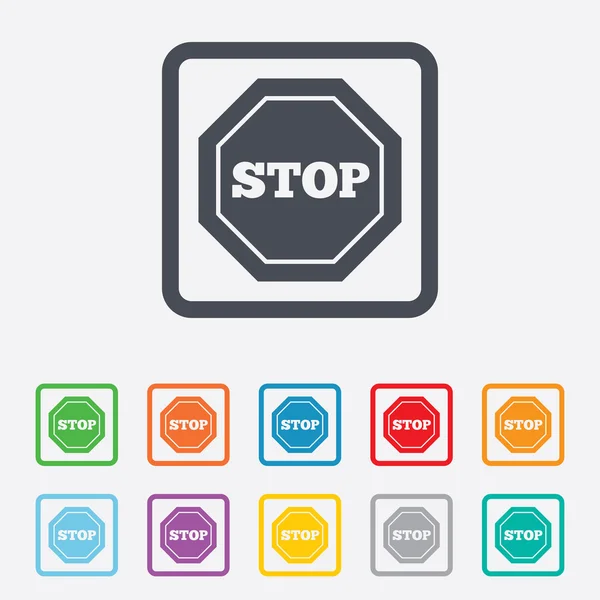 Verkeer stopbord pictogram. waarschuwingssymbool. — Stockvector