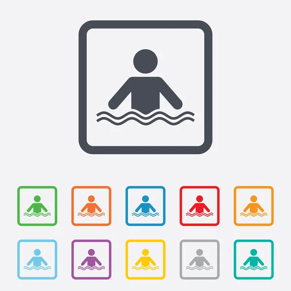 Zwemmen teken pictogram. zwembad zwemmen symbool. — Stockvector