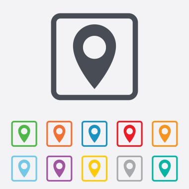 harita işaretçi simgesi. GPS konumu simgesi.