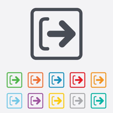 çıkış işareti simgesi. sembol oturum. ok.