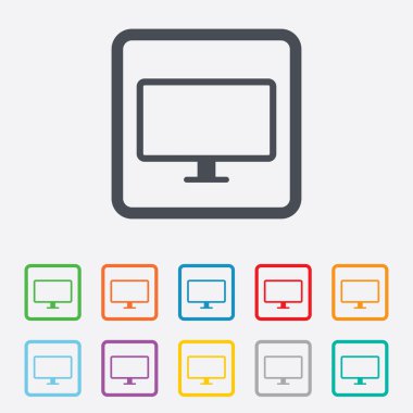 bilgisayar geniş ekran monitör işareti simgesi.