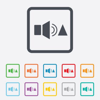 Hoparlör ses ayarı yüksek sesle işareti simgesi. sembol ses.