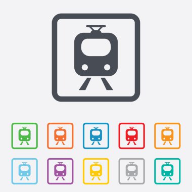 Metro işareti simgesi. tren, metro sembolü.