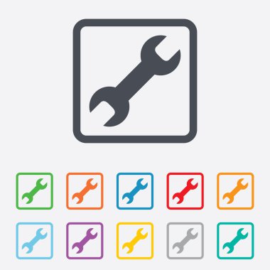 Onarım aracı işareti simgesi. hizmet simgesi.