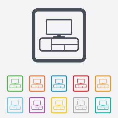 TV tablo işareti simgesi. Modern Mobilya sembolü.