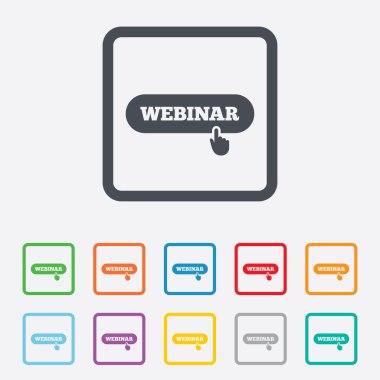 Webinar el işaretçisi işareti simgesi. Web Çalışma