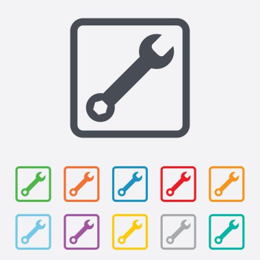 İngiliz anahtarı anahtar işareti simgesi. servis aracı simgesi.