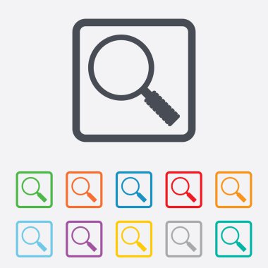 Büyüteç cam işareti simgesi. Yakınlaştırma aracı. Gezinti