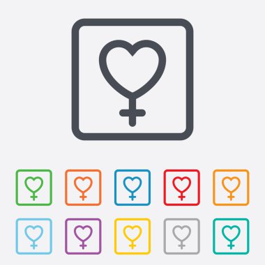 dişi işareti simgesi. kadın sex düğmesi.