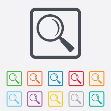 Büyüteç cam işareti simgesi. Yakınlaştırma aracı. Gezinti