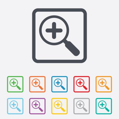 Büyüteç cam işareti simgesi. Yakınlaştırma aracı. Gezinti