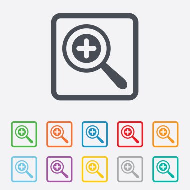 Büyüteç cam işareti simgesi. Yakınlaştırma aracı. Gezinti