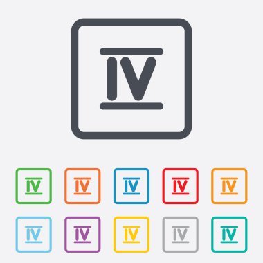 Romen rakamı dört simge. Roma dördüncü işareti.
