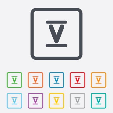 Romen rakamı beş simgesi. Roma beşinci işareti.